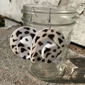 Cowgirl Cowboy Western Cowprint Hat Novelty Hook Earrings Pierced Ears